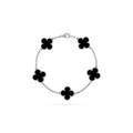 VAN CLEEF VINTAGE ALHAMBRA BRACELET SMALL PENDANTS - SILVER/BLACK