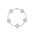 VAN CLEEF VINTAGE ALHAMBRA BRACELET - SILVER/WHITE/DIAMANTE