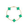 VAN CLEEF VINTAGE ALHAMBRA BRACELET - GOLD/TEAL