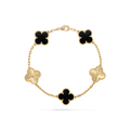 VAN CLEEF VINTAGE ALHAMBRA BRACELET - GOLD/BLACK/GOLD