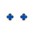 VAN CLEEF VINTAGE ALHAMBRA EARRINGS - GOLD/BLUE