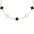 VAN CLEEF VINTAGE ALHAMBRA NECKLACE  - GOLD/BLACK/WHITE