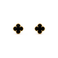 VAN CLEEF VINTAGE ALHAMBRA EARSTUDS - GOLD/BLACK