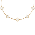 VAN CLEEF VINTAGE ALHAMBRA NECKLACE  - GOLD/WHITE