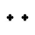 VAN CLEEF VINTAGE ALHAMBRA EARRINGS - SILVER/BLACK