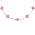 VAN CLEEF VINTAGE ALHAMBRA NECKLACE - GOLD/PINK
