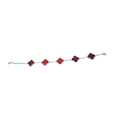 VAN CLEEF VINTAGE ALHAMBRA BRACELET SMALL PENDANTS- SILVER/RED