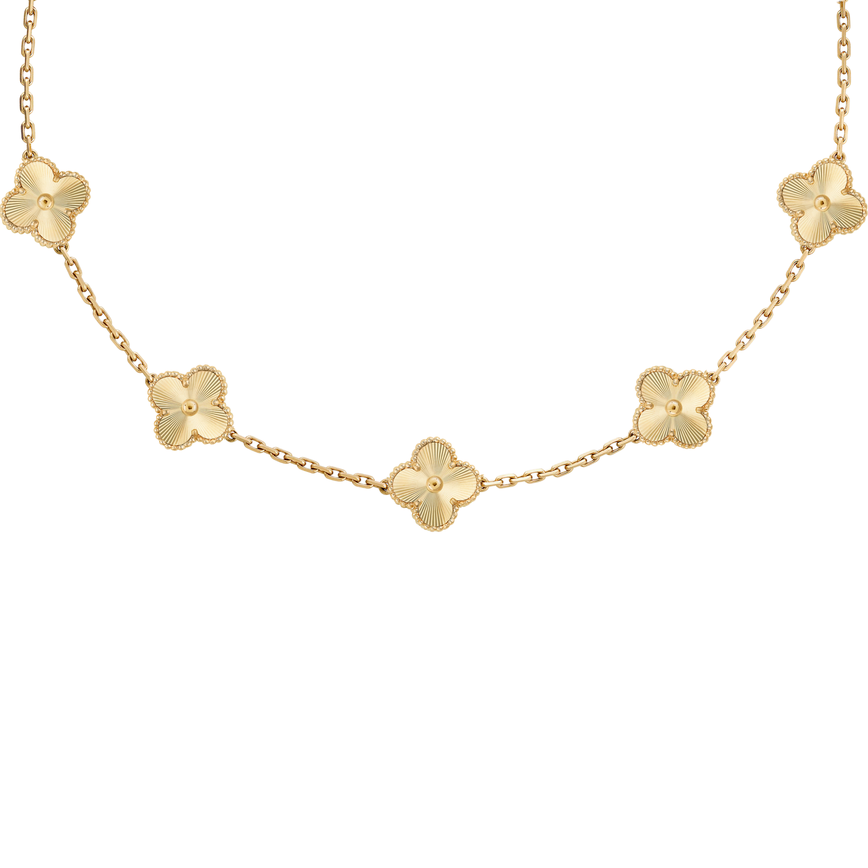 VAN CLEEF VINTAGE ALHAMBRA NECKLACE SMALL PENDANTS - GOLD
