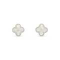 VAN CLEEF VINTAGE ALHAMBRA EARRINGS - SILVER