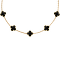 VAN CLEEF VINTAGE ALHAMBRA NECKLACE - GOLD/BLACK