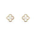 VAN CLEEF VINTAGE ALHAMBRA EARRINGS - GOLD/WHITE/DIAMANTE