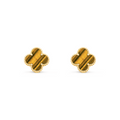 VAN CLEEF VINTAGE ALHAMBRA EARRINGS - GOLD/TIGER EYE