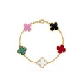 VAN CLEEF VINTAGE ALHAMBRA BRACELET - GOLD/MULTI COLOUR 2