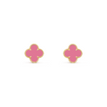 VAN CLEEF VINTAGE ALHAMBRA EAR STUDS - GOLD/PINK