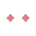 VAN CLEEF VINTAGE ALHAMBRA EARRINGS - GOLD/PINK