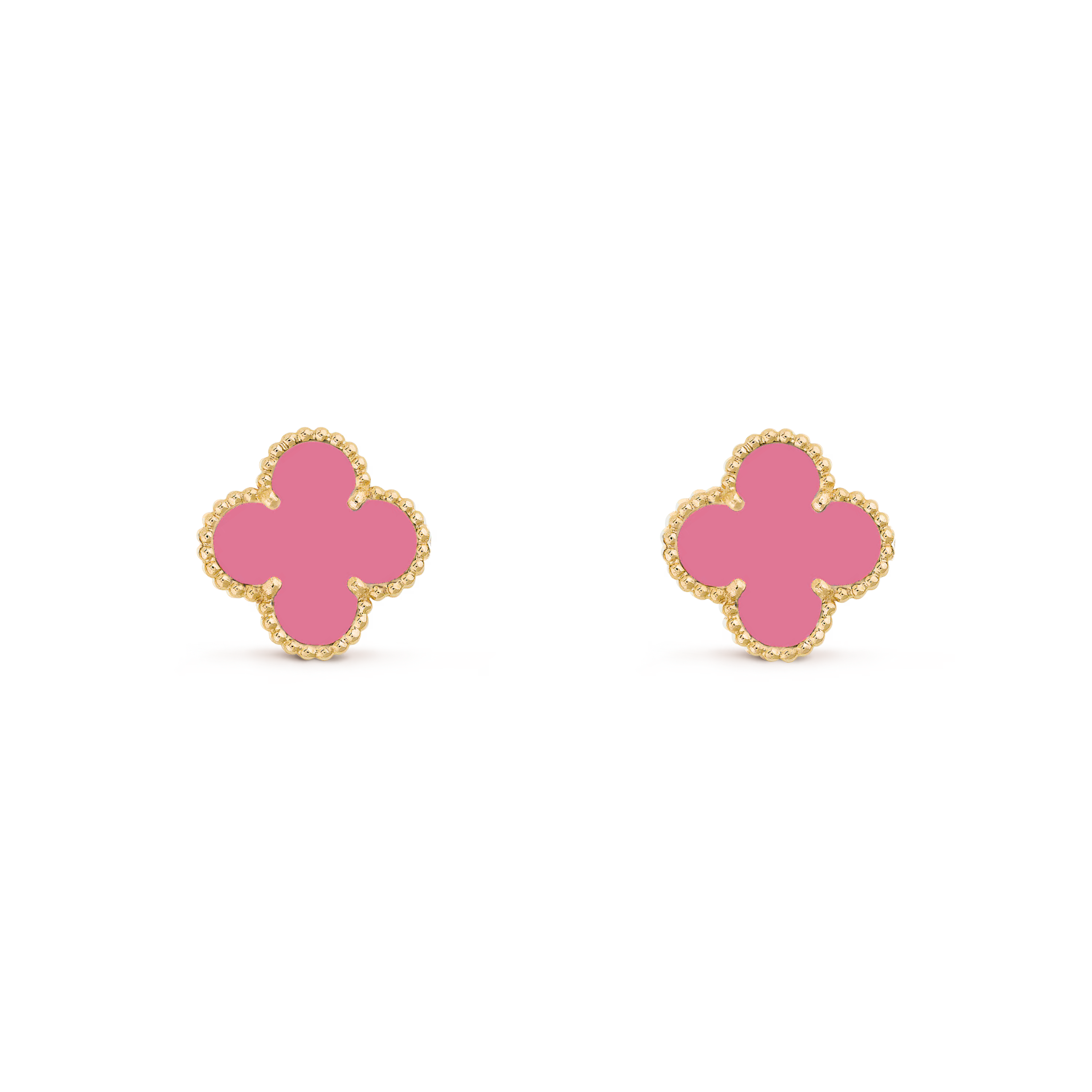 VAN CLEEF VINTAGE ALHAMBRA EARRINGS - GOLD/PINK
