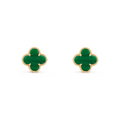 VAN CLEEF VINTAGE ALHAMBRA EARRINGS - GOLD/EMERALD