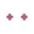 VAN CLEEF VINTAGE ALHAMBRA EARRINGS - GOLD/PURPLE