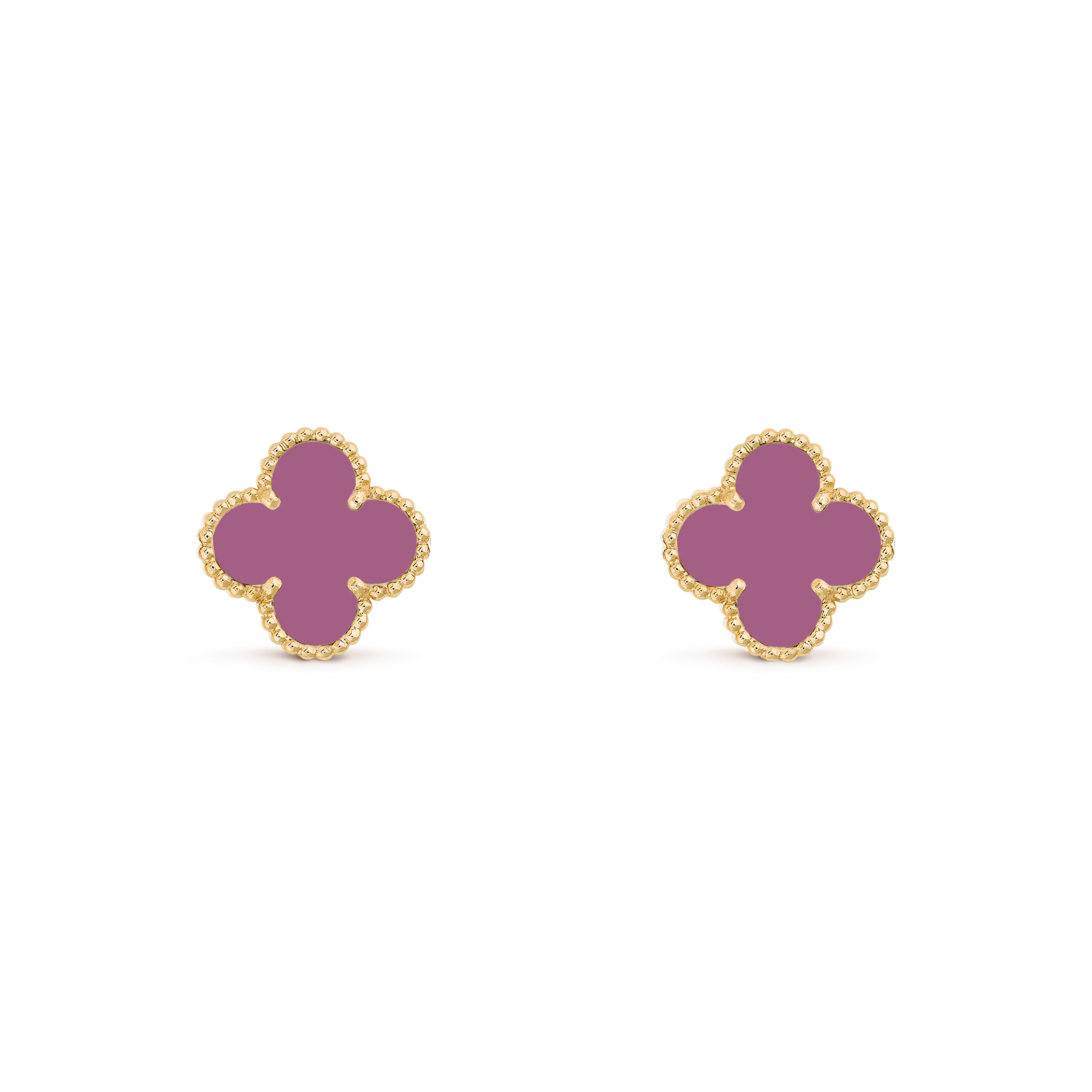 VAN CLEEF VINTAGE ALHAMBRA EARRINGS - GOLD/PURPLE