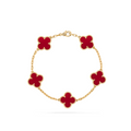 VAN CLEEF VINTAGE ALHAMBRA BRACELET - GOLD/RED