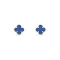 VAN CLEEF VINTAGE ALHAMBRA EARSTUDS - SILVER/BLUE