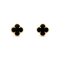 VAN CLEEF VINTAGE ALHAMBRA EARRINGS - GOLD/BLACK