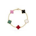VAN CLEEF VINTAGE ALHAMBRA BRACELET - GOLD/MULTI COLOUR